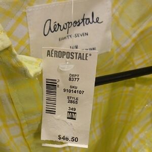Aeropostale Yellow Plaid Shirt